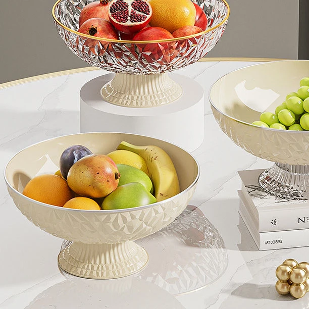 New Fruit Plate Light Luxury High Grade Snack Melon Seed Placement Plate Household High Foot Fruit Plate Fruit Basket