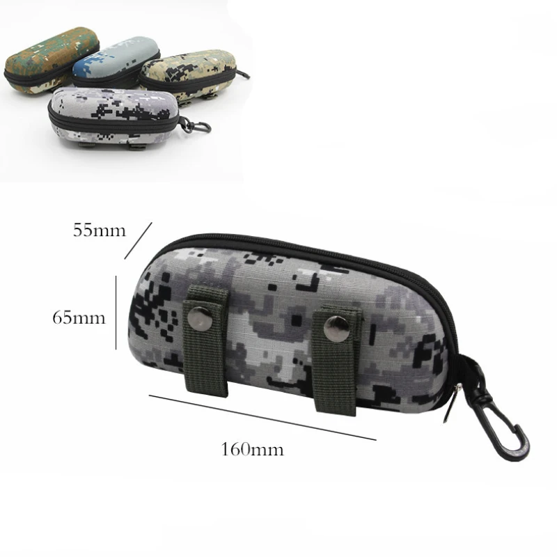 1Pcs Camouflage Sunglasses Box Zipper Goggle Box Glasses Storage Case Outdoor Portable Eyewear Bag Camping Gear