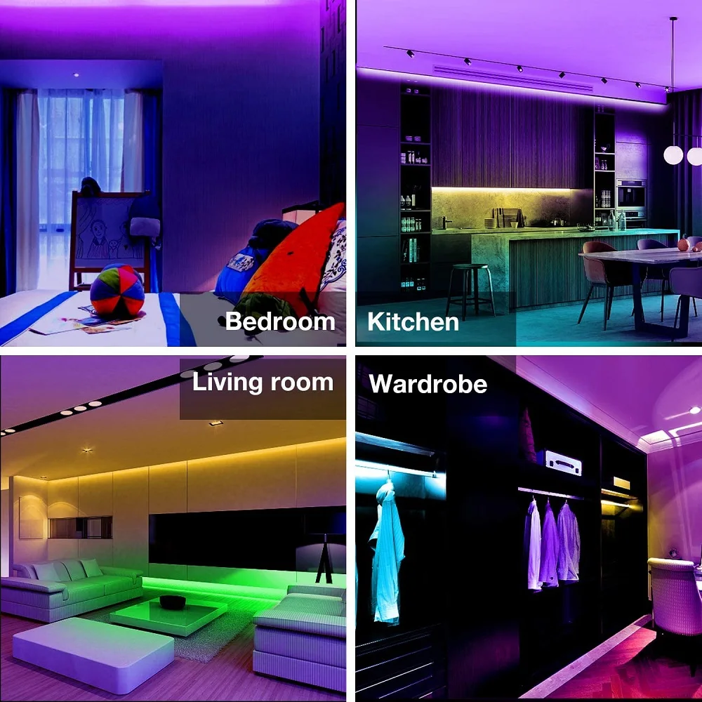 Tira de Luces Led con USB para sala de estar, Luces RGB infrarrojas con Control Bluetooth, decoración luminosa para sala de estar 5050, cinta de iluminación, lámpara de Fita, 30M