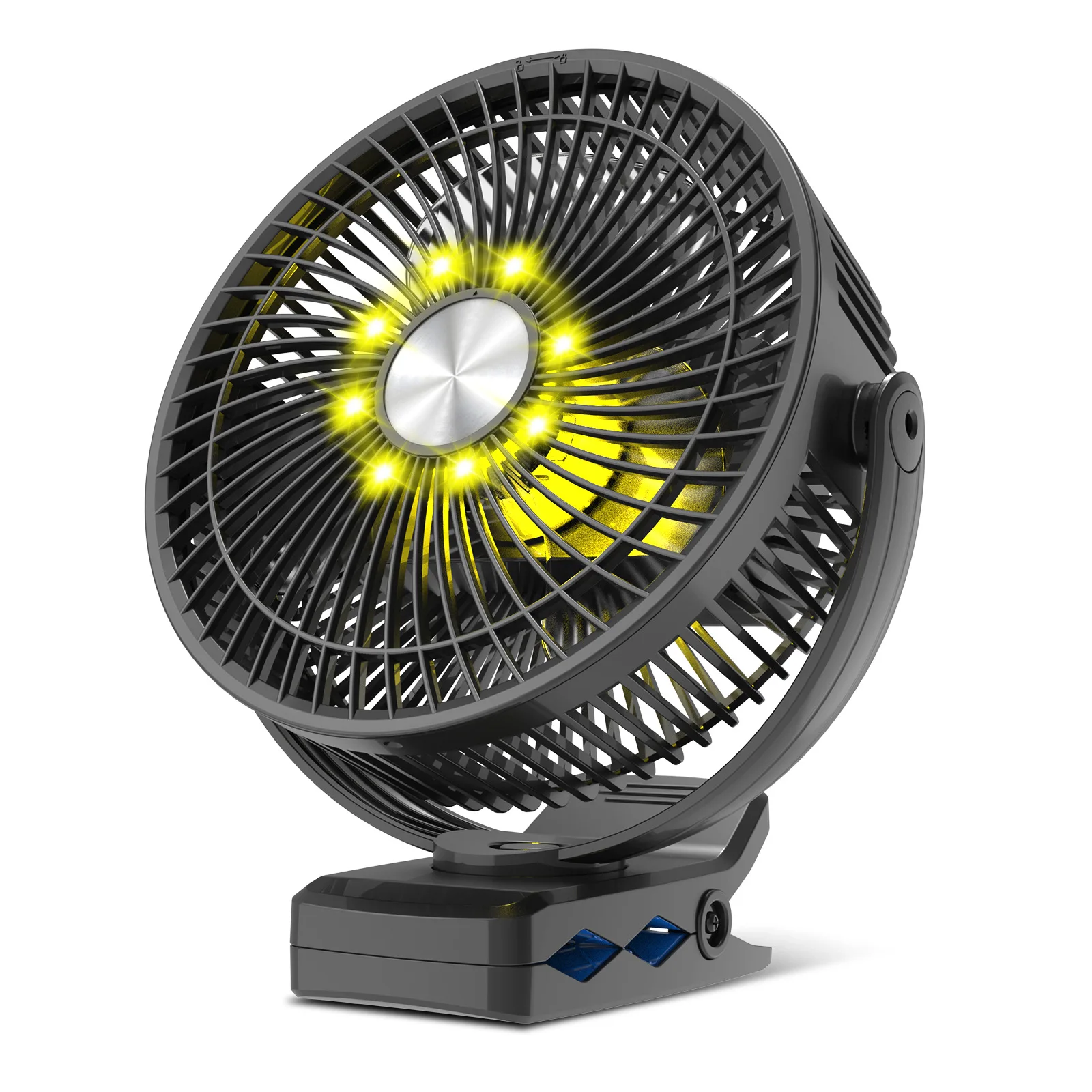 Eight-inch clip-on 20000mAh timer mini fan, USB charging desk clip, office desktop outdoor fan
