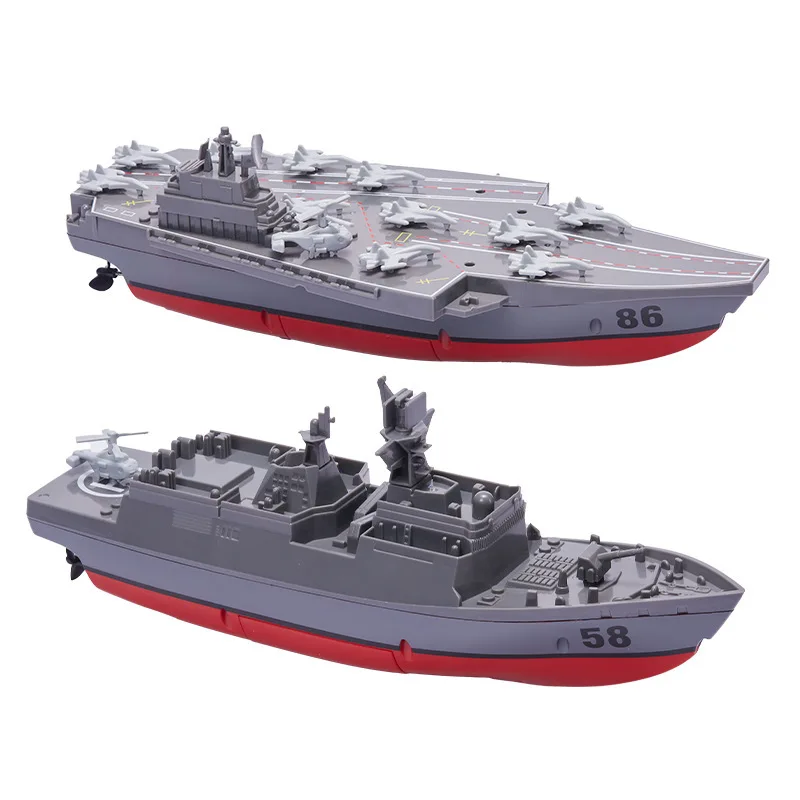 Bkk Remote Control Navigation Fleet Ship Simulation Warship Aircraft Carrier Model Electric Toys Kids Gifts