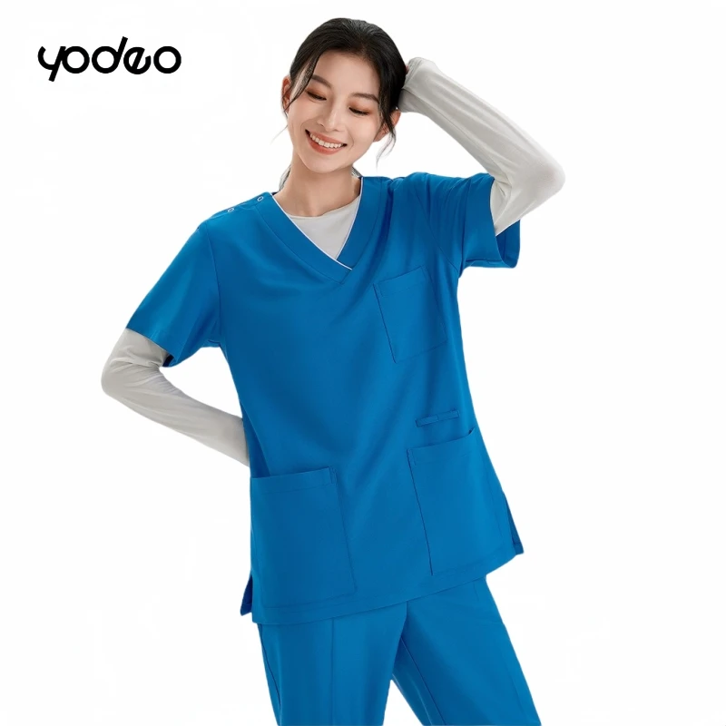 Unisex Short-Sleeved Surgical Scrub Set (Top & Pants) | Quick-Dry & Breathable Ice Silk Fabric for Operating Room Clinical Work
