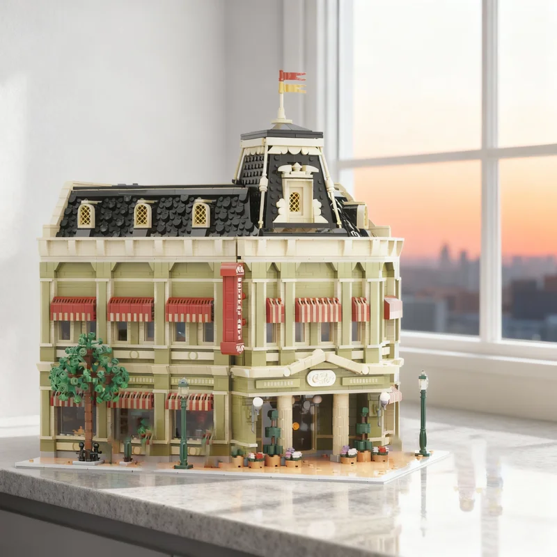 

5100 деталей MOC: Модульная модель улицы Crystal Arts Magic, строительные блоки, архитектурная игрушка, рождественский подарок, кирпичики для детей