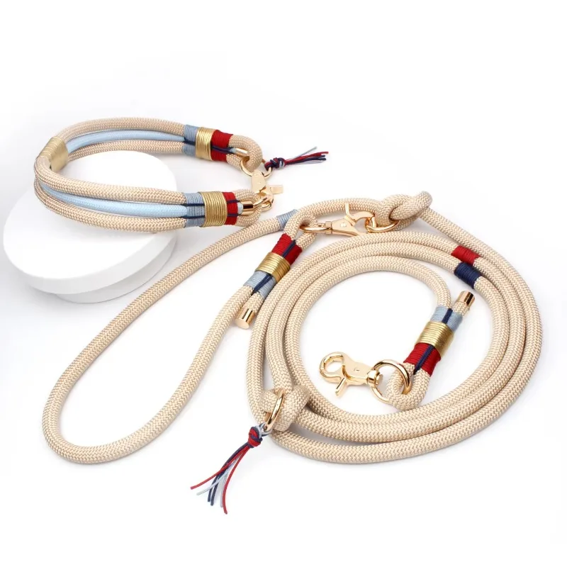 

Набор ошейника и поводка для собак: роскошный, индивидуальный дизайн, ручное плетение из нейлона, многофункциональный, для дрессировки, новый поводок для собак, набор поводков для домашних животных