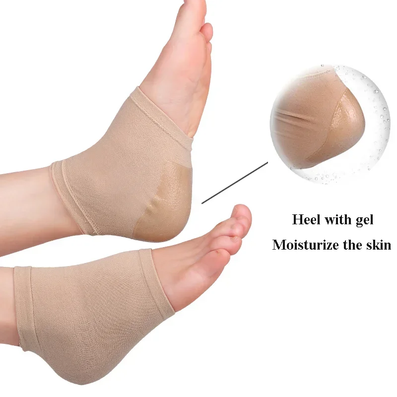 2PCS Gel Moisturizing Heel Socks Gel Heel Socks for Dry Cracked Dry Feet Skin Spa Sock for Foot Care Gel Heel Repair Socks Tool