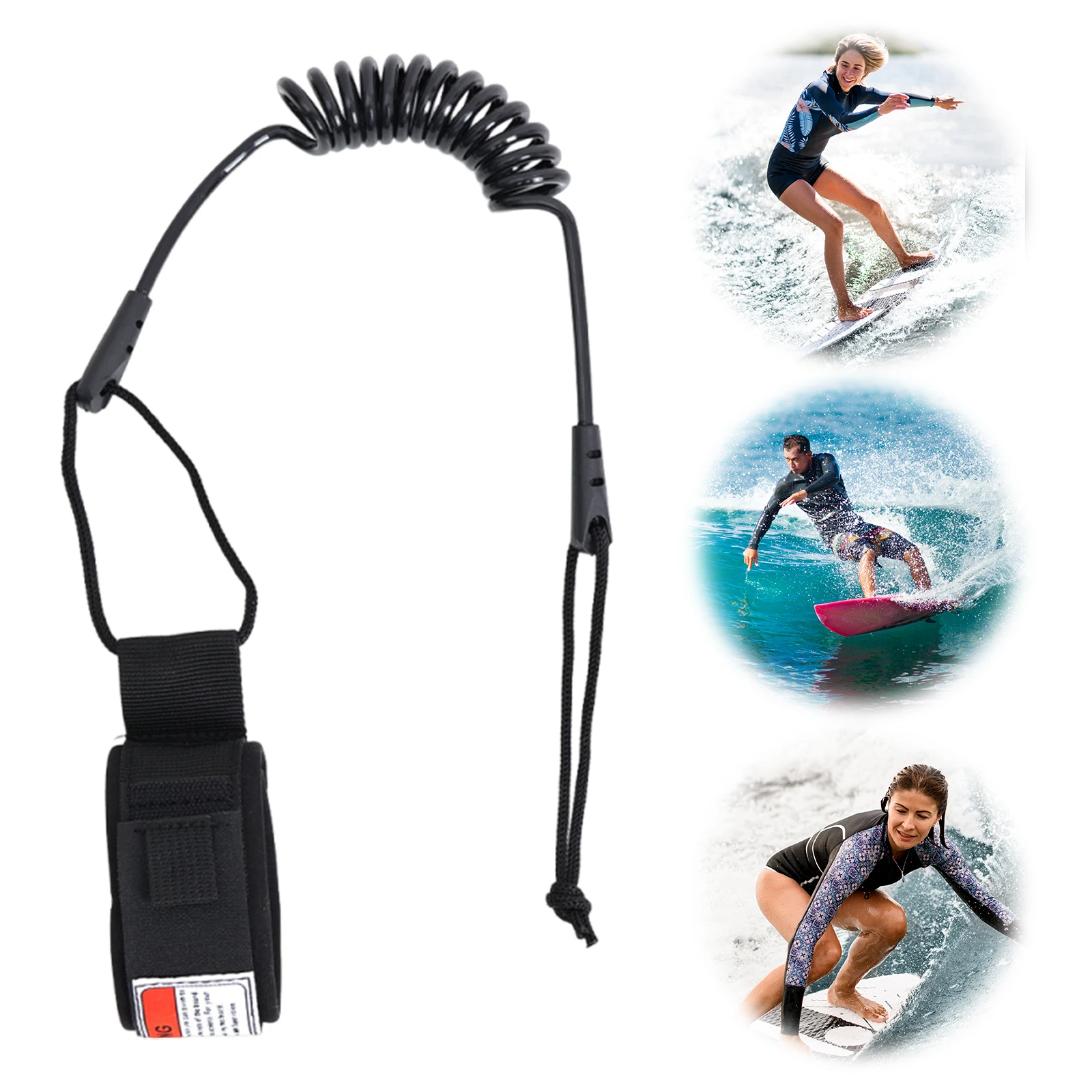 Elastic Sup Board Foot Leg Rope Lightweight TPU Bodyboard Coiled Rope Adjustable Surfing Safety Hand Ropes for Women Men Youth
