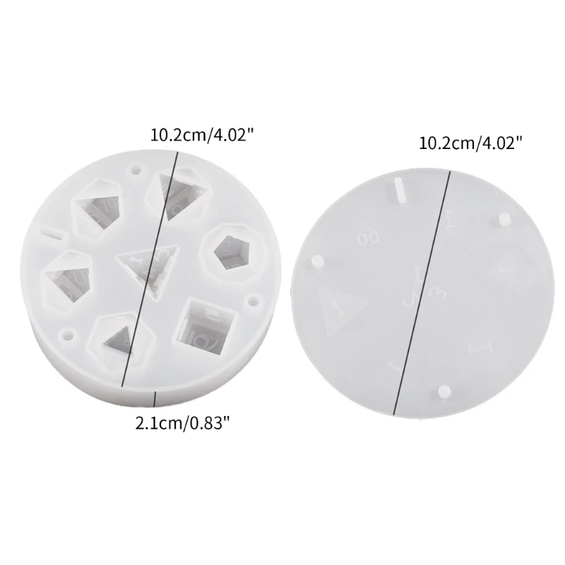 Praça e Triângulo Silicone Mold para Numbers Game, Transparente Digital Dices, Home Craft Tools, 7 Shape Dices