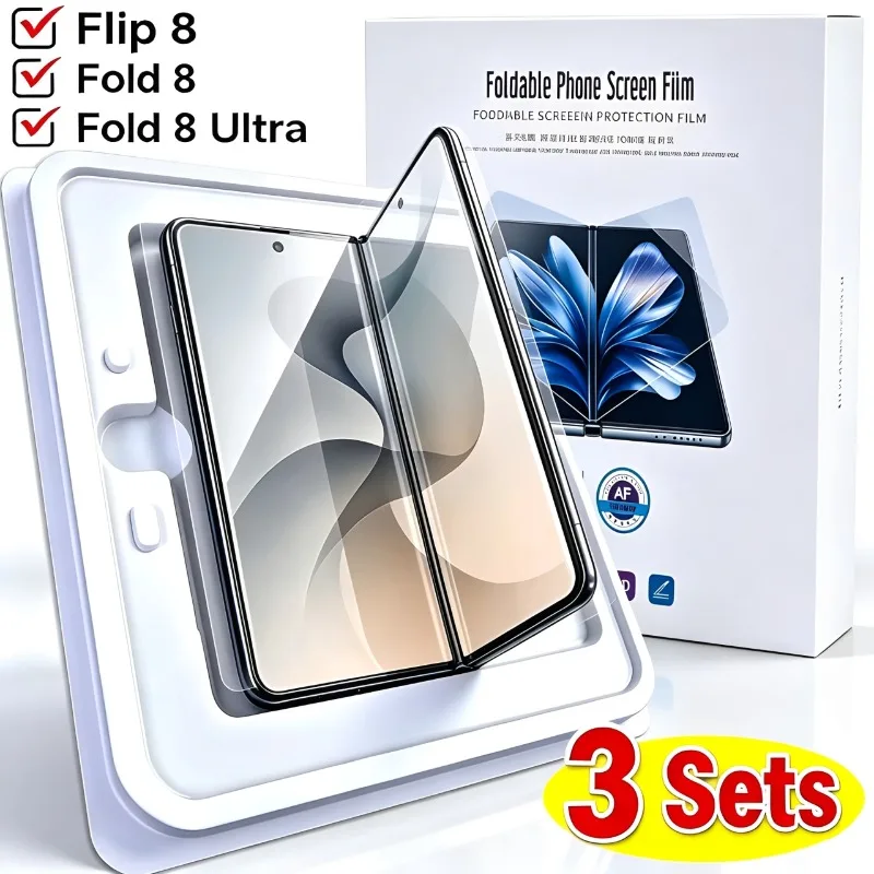 1-3Sets Inner Screen Protector TPU Hydrogel Film Cover for Samsung Galaxy Z Fold 8 Ultra Z Flip 8 Protective Film Auxiliary Tool