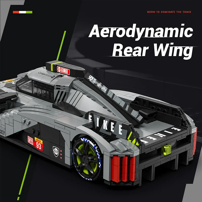 ตัวต่อรถแข่ง Peugeot BZ9X3 Le Mans, ของเล่นประกอบรถ 16 ช่อง, ของขวัญวันเกิดสำหรับเด็กและผู้ใหญ่