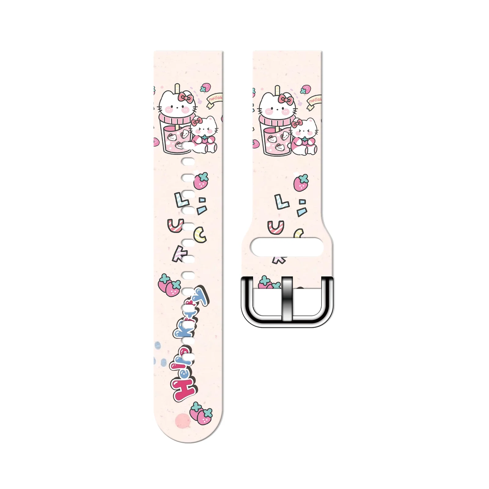 

Sanrio Kuromi Kitty 20mm Printed Watch Strap for Samsung Galaxy 7/6/5 Band Replaceable Bracelet for Xiaomi Huawei Amazfit Watch