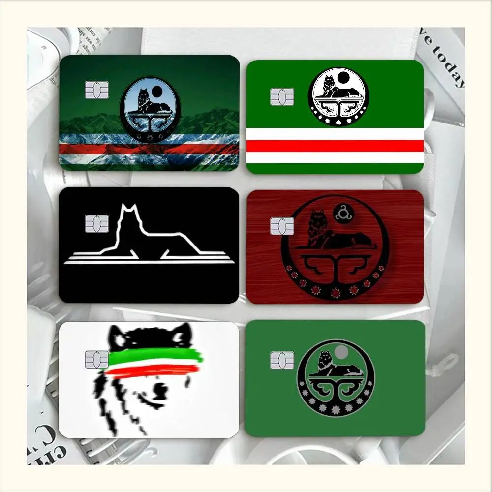 Chechnya Flag Chechen Wolf   Waterproof Film Skin Cover Credit Card Stickers Debit Front Bank Bus Pass