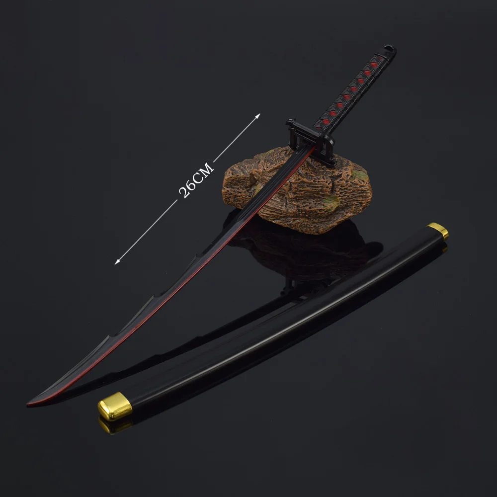 26cm All Metal Various Weapon Zanpakutou Katana Bleach Anime Tensa Zangetsu Zaraki Kenpachi Handicraft Desktop Ornament Gift Toy