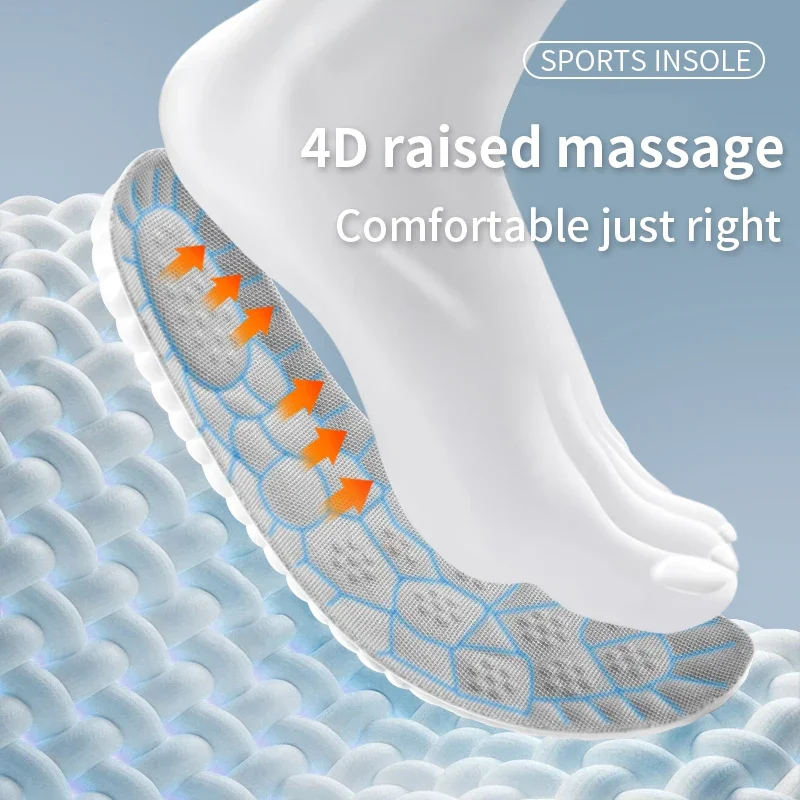 Air cushion TPU Upgraded Sports Shock Absorption Insoles High Elastic Running Sneaker Pads Rebound Deodorant Comfortable Feet C image 5