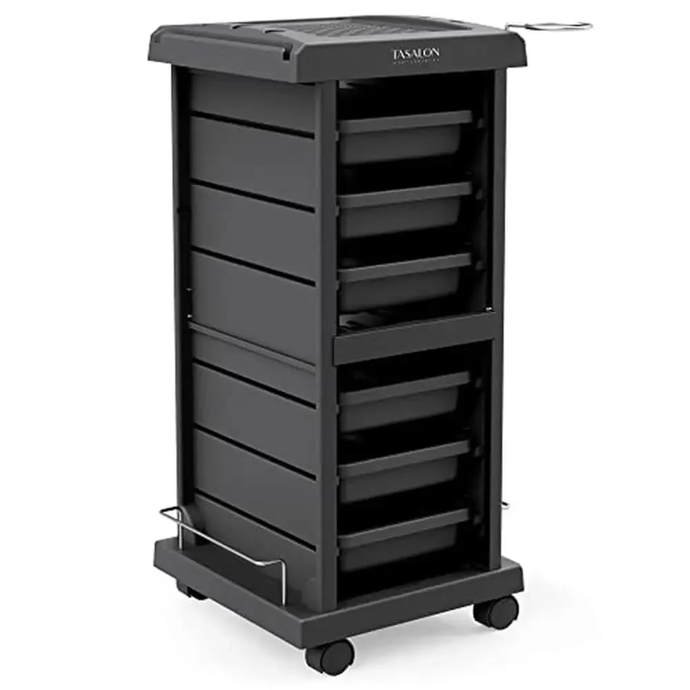 Salon Trolley Cart Organizer Rolling Tray Storage ABS Steel Compact Unit Rotation Cart