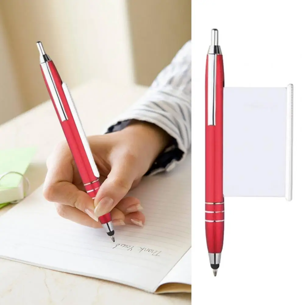 Retractable Note Pen Durable Metal Ballpoint Pen with Retractable Memo Sheet Smooth Writing Clip Fixing Design for Promotional