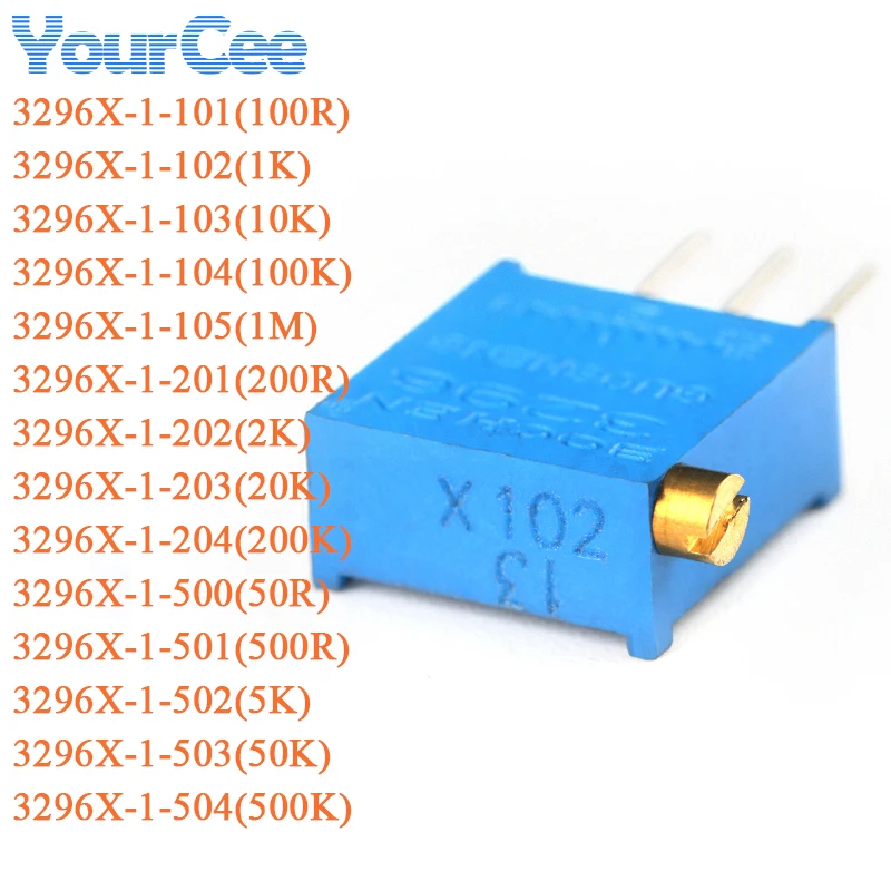 10 stücke 3296X 3006P 3362P 3386P 3296W Trimpot Trimmer Potentiometer Einstellbar 1K 2K 5K 10K 20K 50K 100K 500K 100 200 500 1M 2M