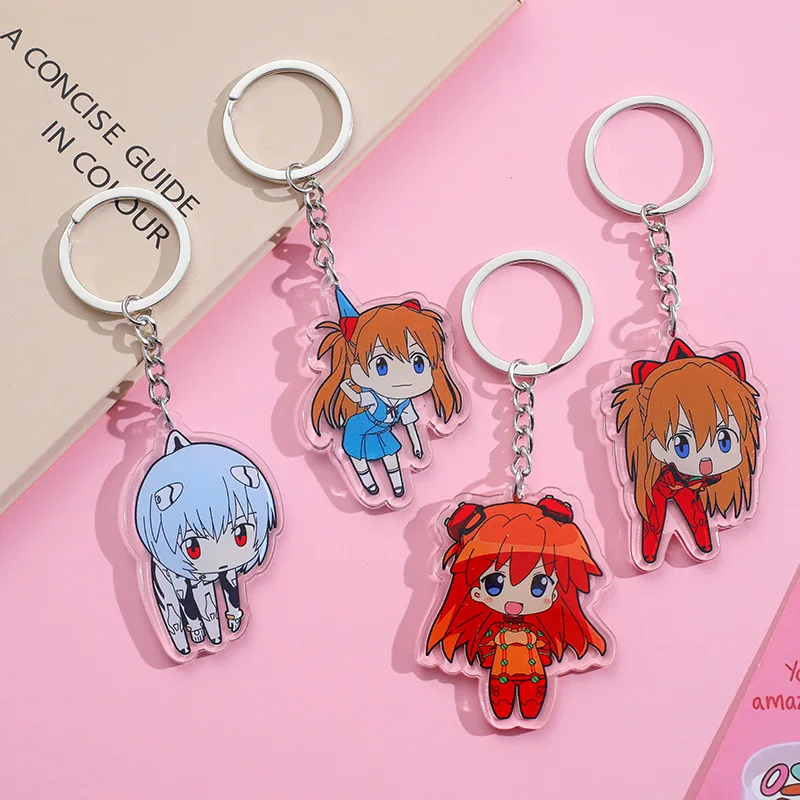 5CM New Anime NEON GENESIS EVANGELION EVA Ayanami Rei Asuka Figure model Cartoon Kawaii Key chain pendant trinkets Gifts