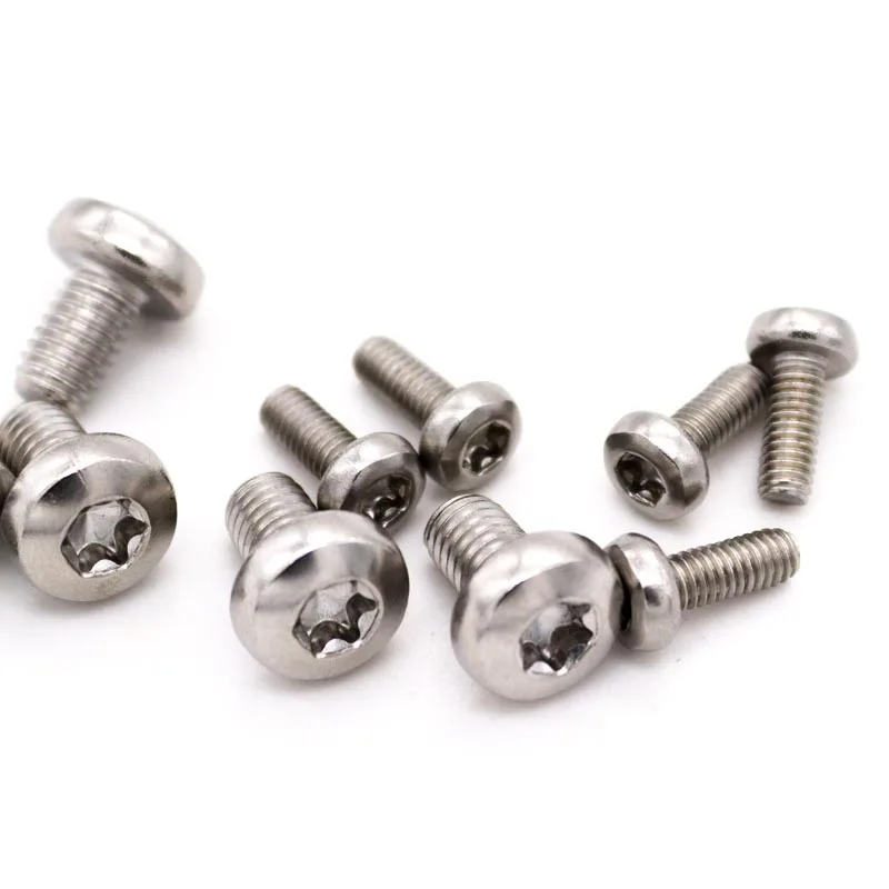 

5/10/50X M1.4 M1.6 M2 M2.5 M3 M3.5 M4 M5 M6 M8 304 A2-70 Stainless Steel GB2672 Six-Lobe Torx Pan Six Lobe Round Head Bolt Screw