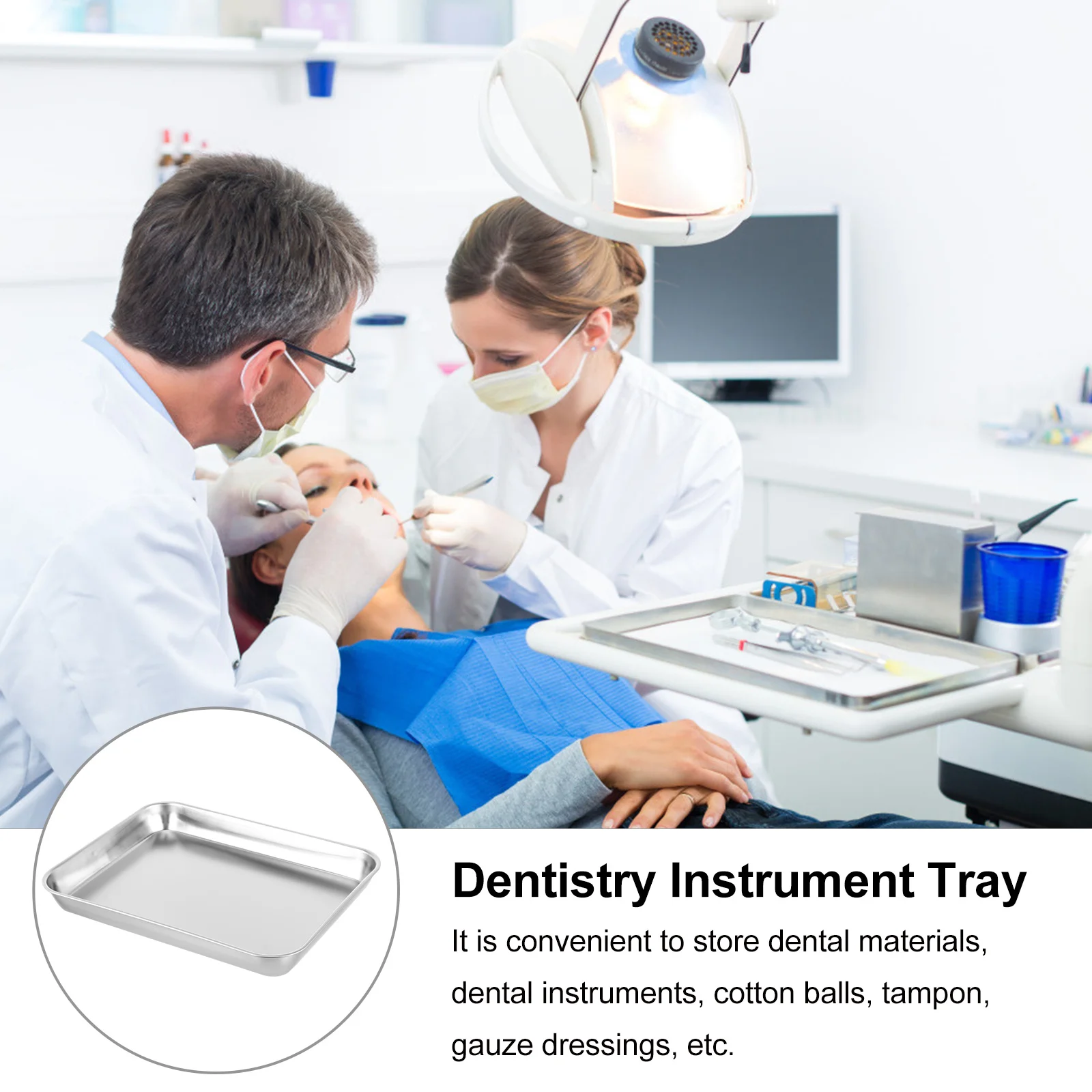 

Laboratory Tray Stainless Steel Dental Trays Multipurpose Dentistry Instrument Sterilization Plates for