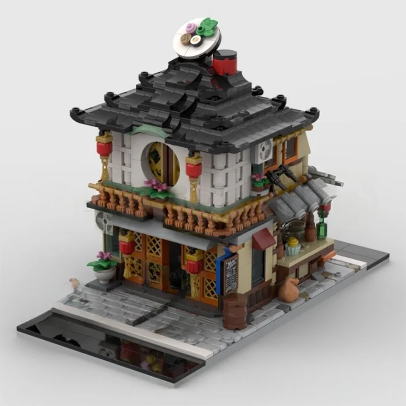 

1098 шт. MOC японский ресторан премиум традиционная Izakaya DIY модель строительные блоки игрушки на день рождения подарок
