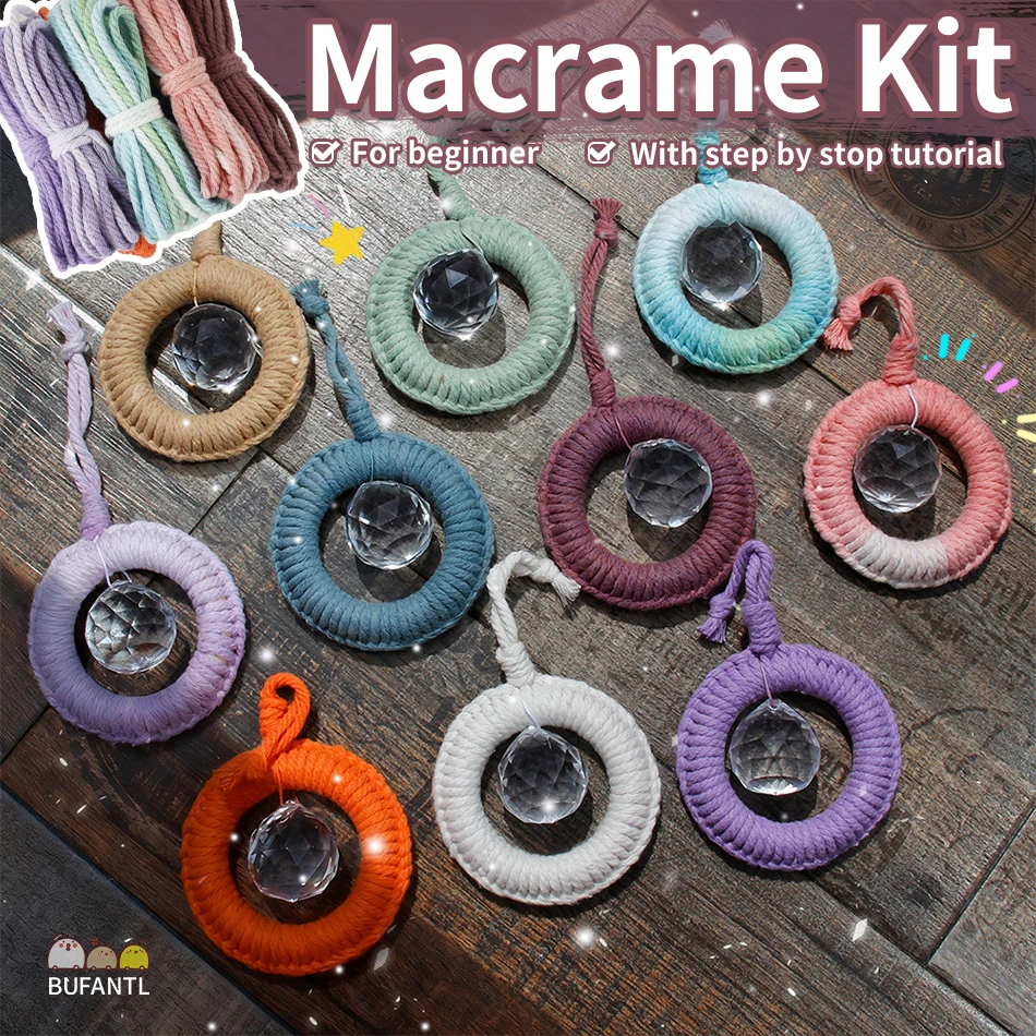 Beginner-Friendly Tutorial + Round Crystal Suncatcher | Window/Living Room Decor | Bohemian Style | DIY Macrame Kit
