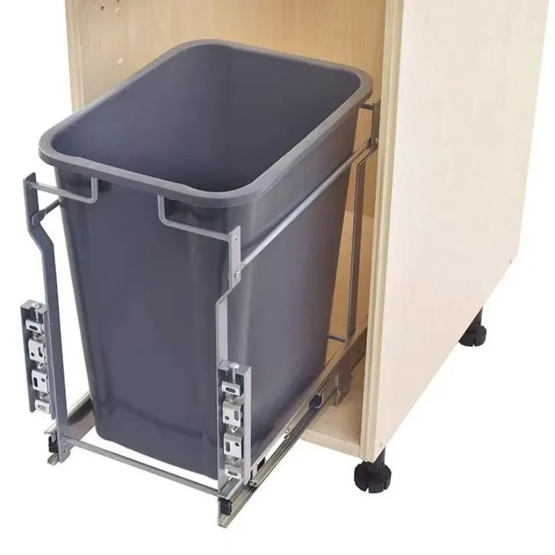

Hidden Trash Can Household Cabinet Embedded Trash Cans Drawer Type Kitchen Cleaning Tools Morden High Capacity Waste Bins