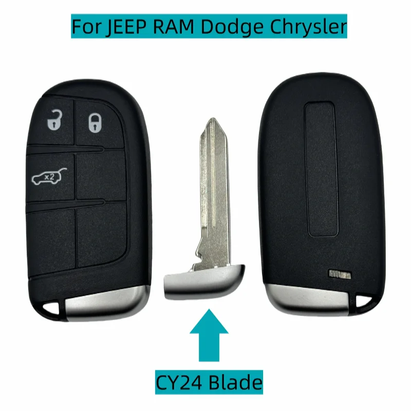 

For Jeep Compass Grand Cherokee Dodge Ram 1500 Journey Dart Challenger Durango Renegade Chrysler300 CY24 3Button SUV Blade Shell