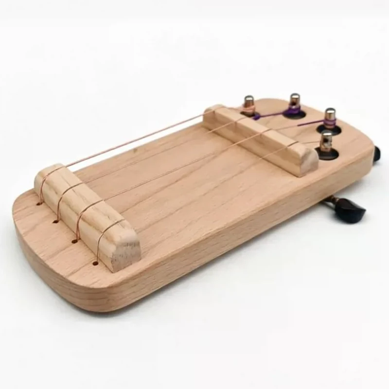 Wooden Pipa Finger Trainer 4 String Beginner Lute Practice Device Basic Skills Fingering Exerciser Tuning Knobs Practice Tools