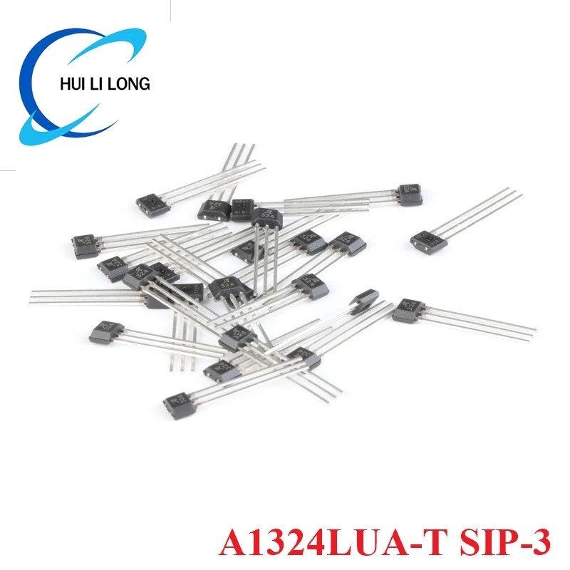 5pcs/1pc A1324LUA-T A1324LUA A1324 324 SIP-3 Hall Effect Sensor Low Noise Linear with Analog Output High precision Linearity IC