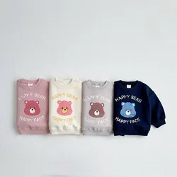 Sudadera informal para bebé y niño, jersey de manga larga, Tops de algodón, sudadera holgada, novedad de otoño, 2024