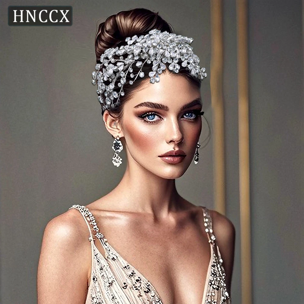 HNCCX Luxury Rhinestone Hair Hoops Bridal Wedding Headdress Shining  Jewelry Hair Ornament Royal Princess Headwear CP700