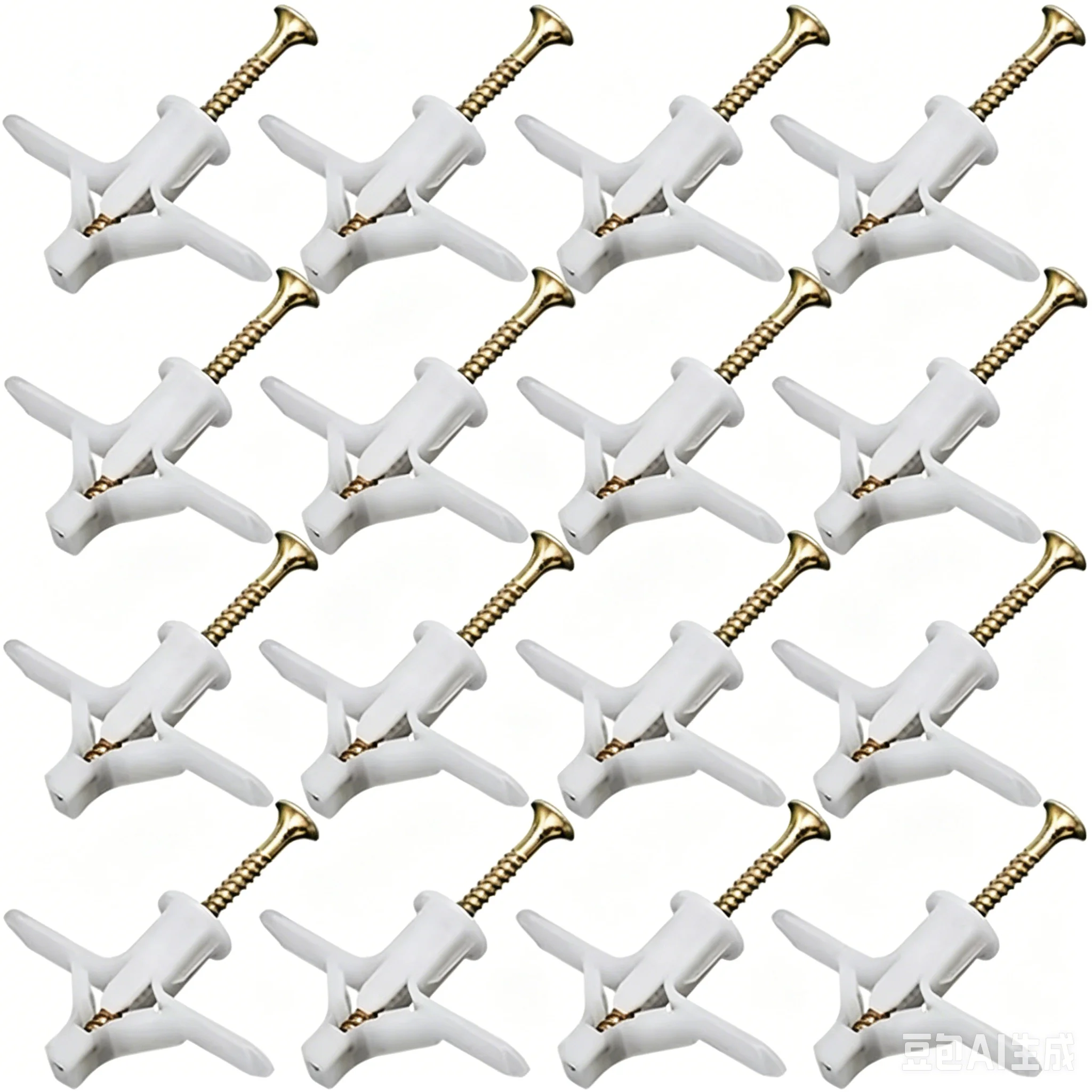 50Pcs Plasterboard Dowels with Fixings Screws Self-Drilling Expansion Screw Tube Drywall Anchor Fastener Kits Hardware Tools