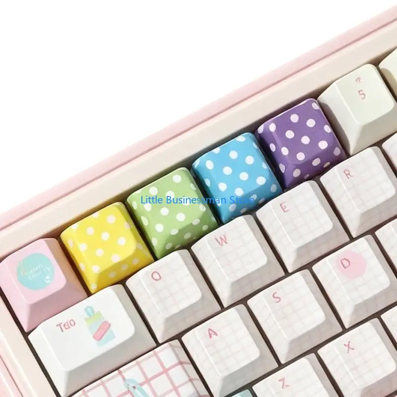 Gepunktetes Tastatur-Tastenkappen-Set für Schreibtisch-Styling, mechanische Tastaturen, Tastenkappen M76A – Detail 5