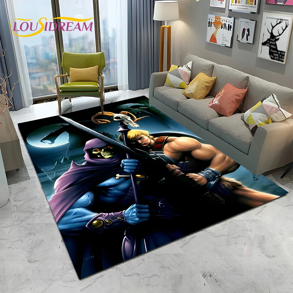 3D Retro Cartoon He Man Masters of Universe Carpet Rug for Home Living Room Bedroom Sofa Doormat Decor,kid Area Rug Non-slip Mat