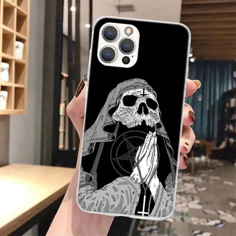 Satanic Goat Satan Devil Soft Phone Case For iPhone 16 15 14 13 12 11 Pro Max X XR XS 7 Plus 8 + SE 2020 Pattern Customized Cove