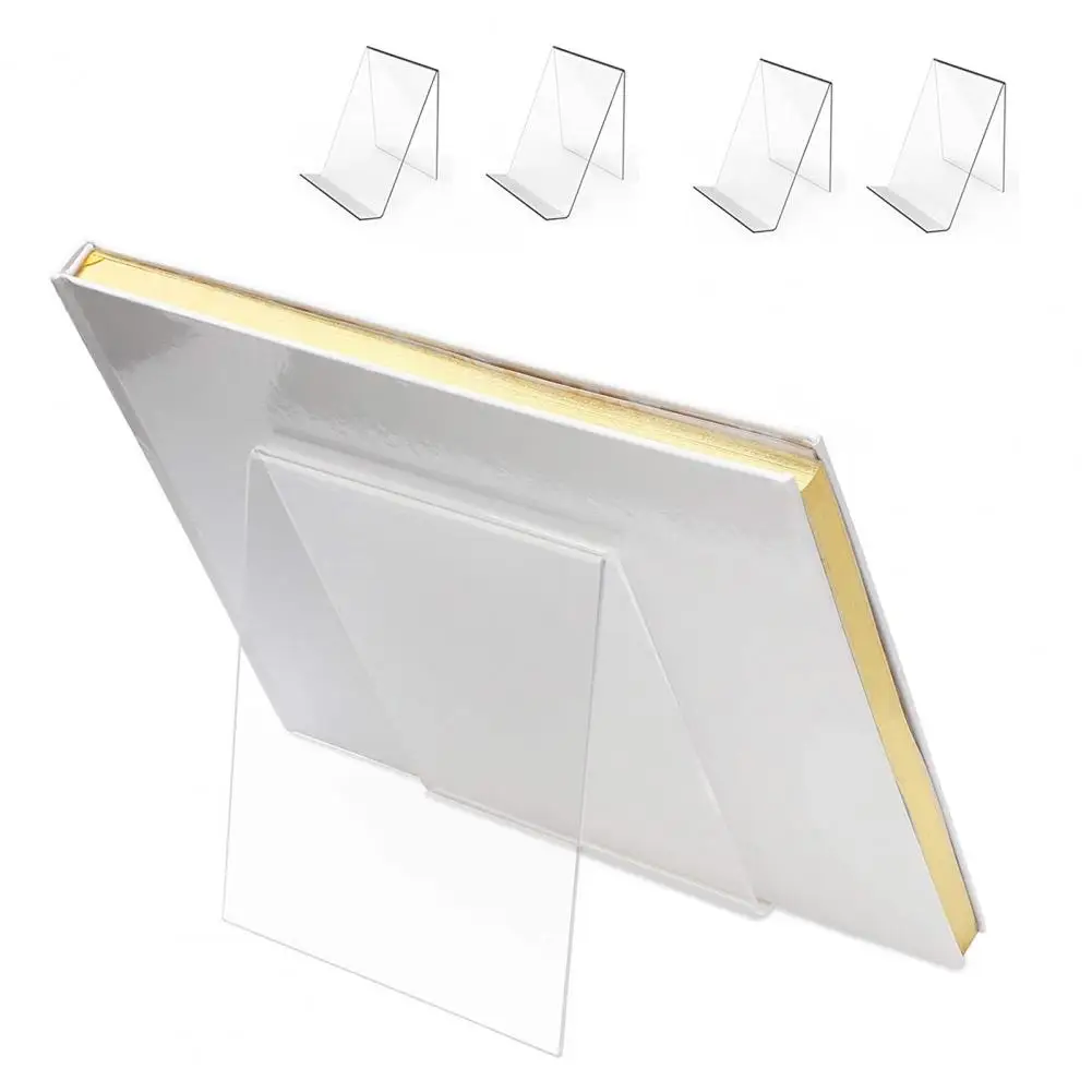 コミックスクールのためのスペース節約ブックスタンド耐久性のあるアクリルブックスタンドセット安定性のある家の装飾スペース節約ホルダー