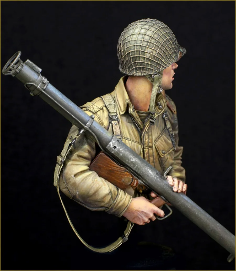 1/10 hudební stupnice pryskyřice busta sestavený modelka souprava dějepis vojenské miniatures nám airborne s M1A1 BAZOOKA unassembled a nelakované