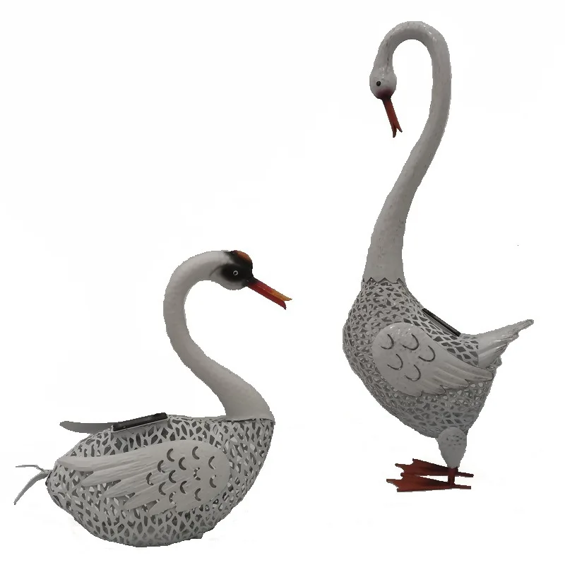 

Garden Courtyard, Outdoor Lawn, Tin Animal, Tall Swan Mesh, Solar Light