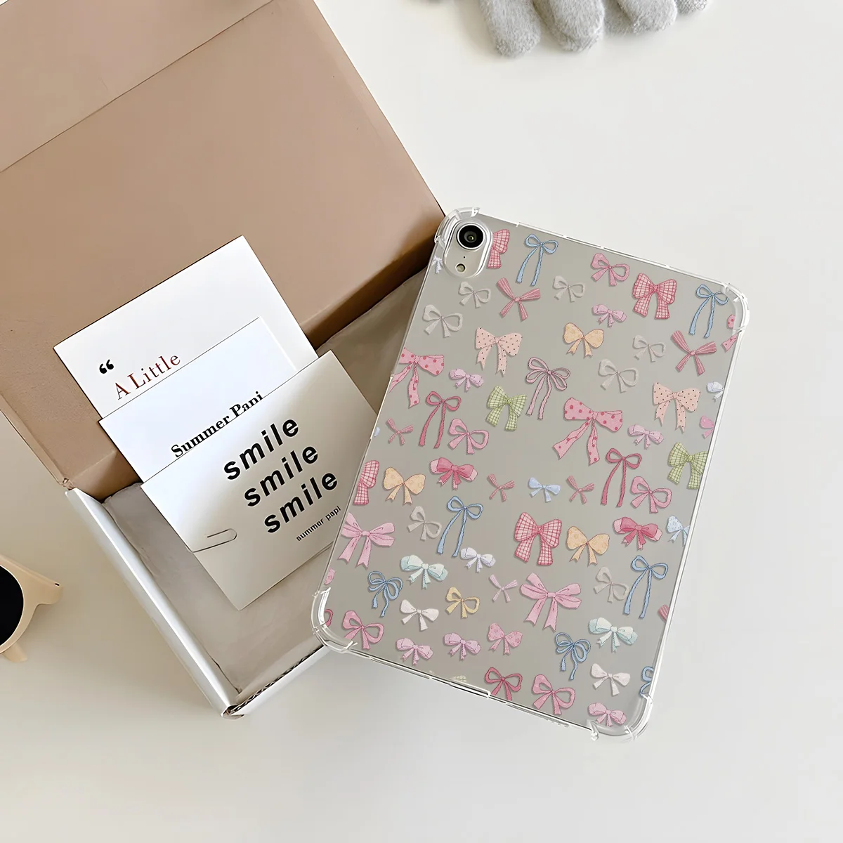 INS Style Multi-color Bow Clear Tablet Case for Samsung Galaxy Tab S11 S12 Ultra 14.6inch S12 Plus 12.4inch A9 8.7 S6 Lite 10.4
