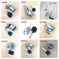 Cerradura de puerta de llave de coche, cilindro de bloqueo de puerta izquierda y derecha para hu66, hu101hu100r, hu100, hy22, hon66, nsn14, fo21, toy43, hu83, va2t, toy48, sip22