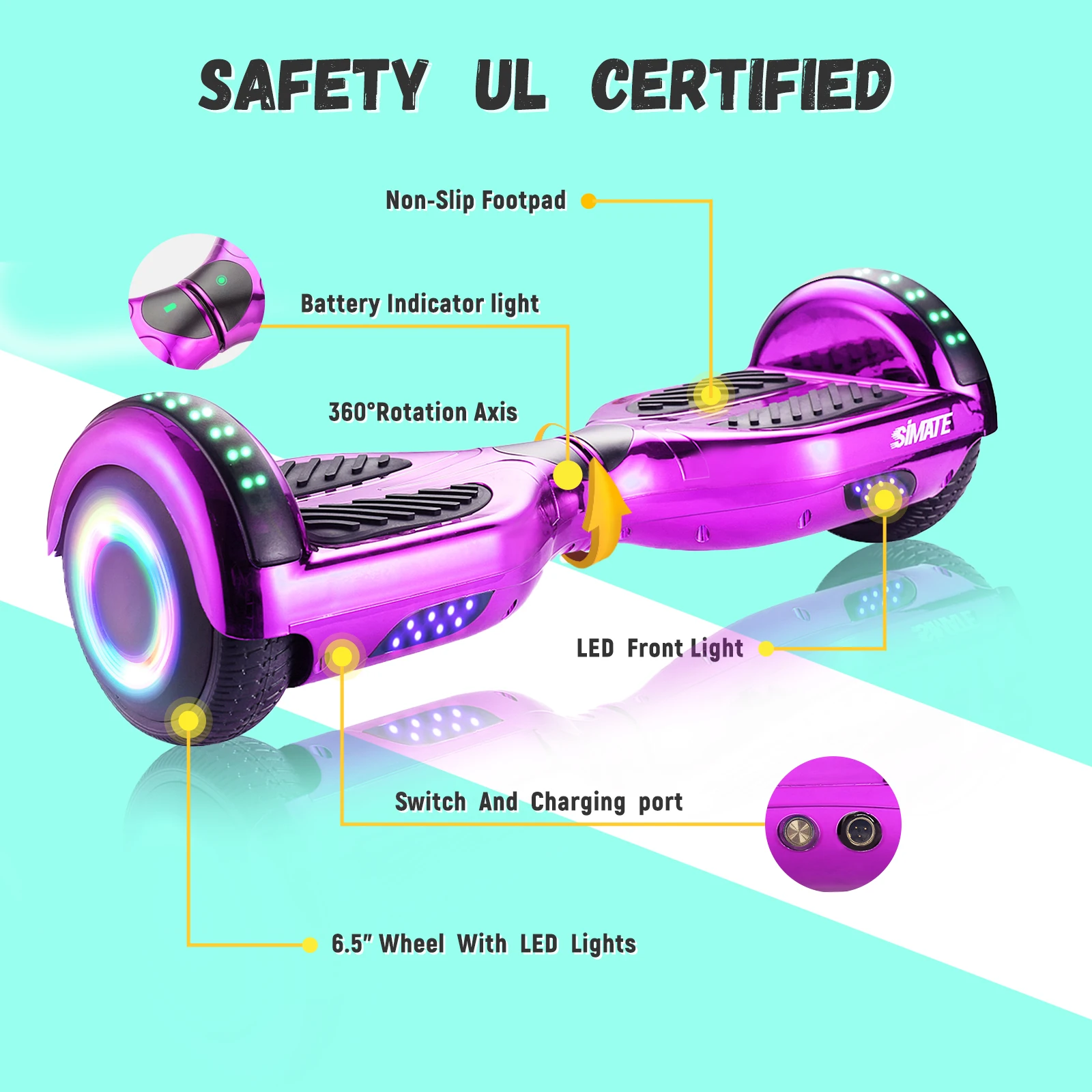 Self balancing scooter 2 wheels super lithium battery dual motor balance car electric hoverboards