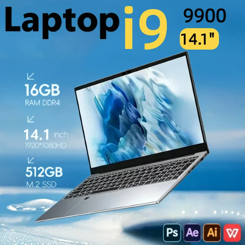 Ultra Slim LENO 14.1" 1920*1080 Laptop Intel Core i9-9900 32GB 2TB Windows11 Gaming Office Notebook PC