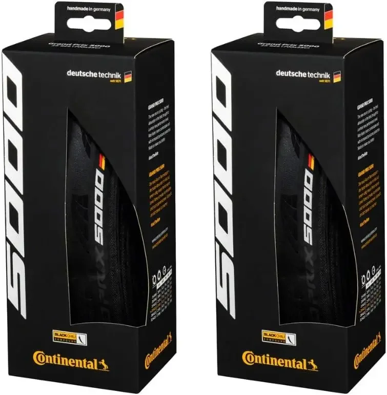 Set of 2 GP 5000, 700x28C, Racing Bike Tires, Black, Folding, 0101625