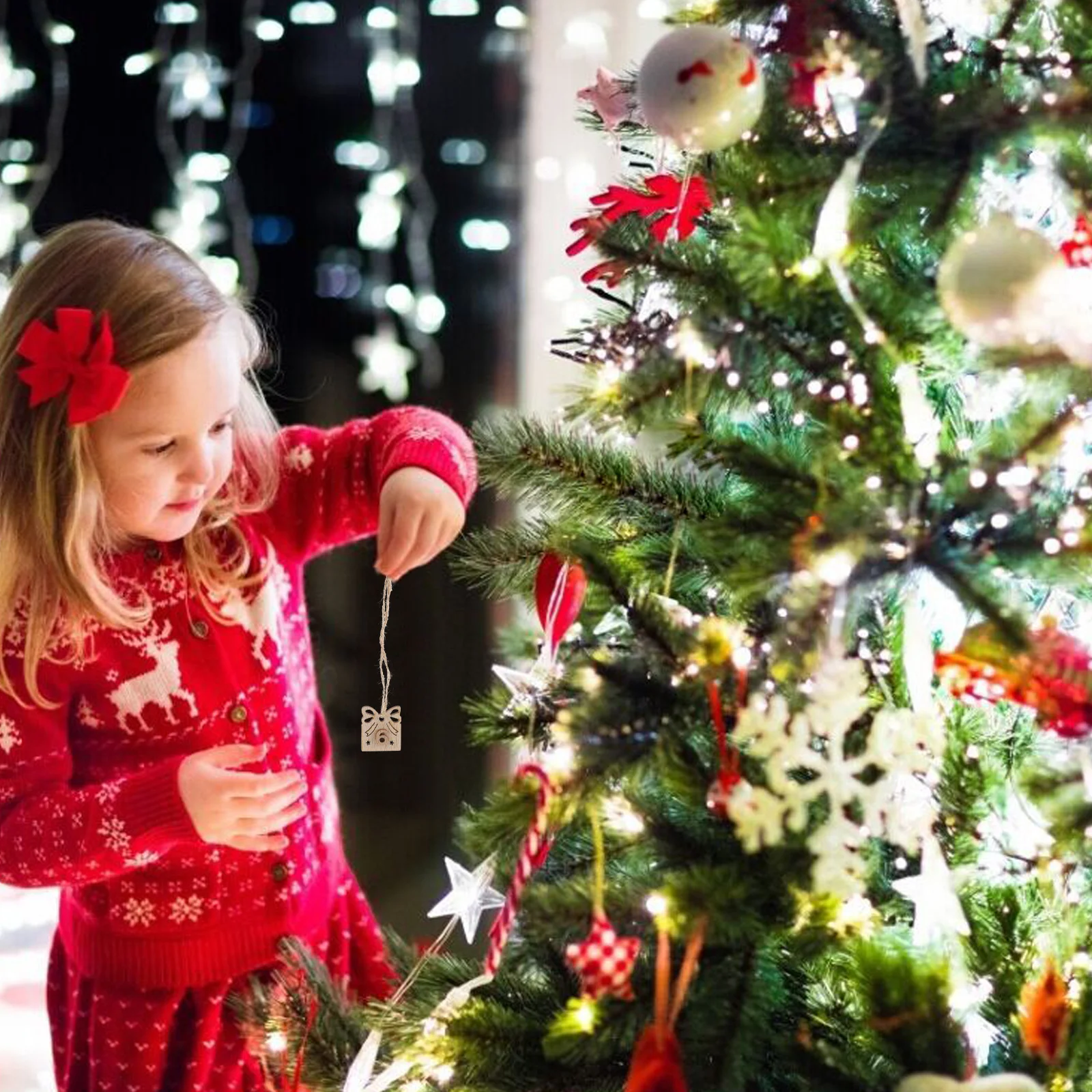 

72pcs Xmas Advent Calendar Numbers Wooden Hanging Countdown Calendar For Christmas Tree Garland Fireplace Decoration