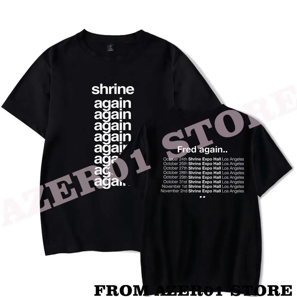 Fred Again Shrine Again Merch T-shirt Print Summer Men/Women Streetwear Tshirt Shirt Short Sleeve Logo Tee