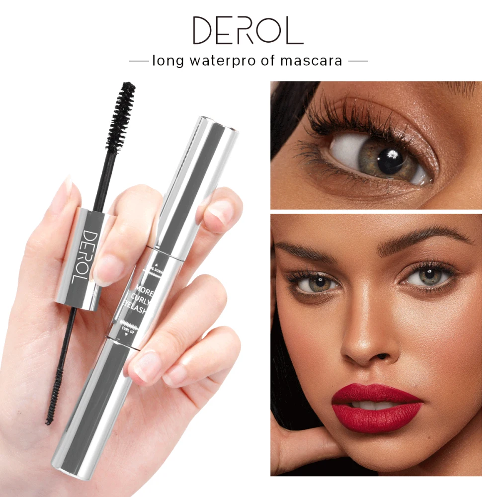 Waterproof Fine-headed Mascara For Long Thick Curling Quick-drying Non-smudged Double-headed Slim Mascara Long-lasting TSLM2