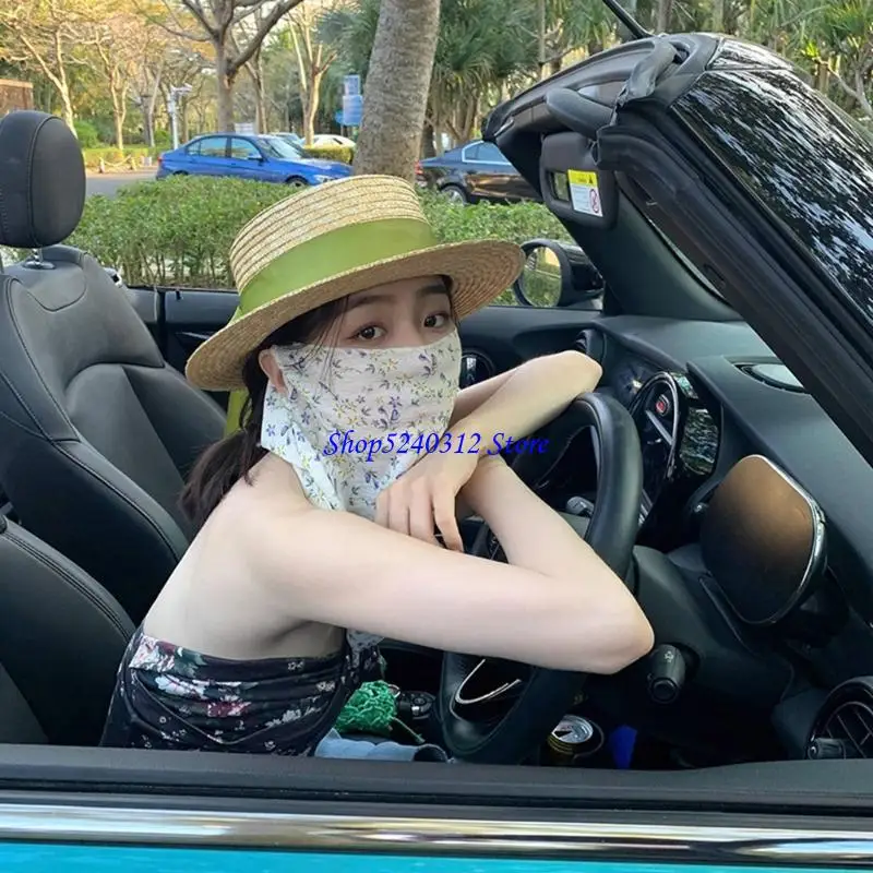 634C Mặt nạ khăn chống nắng thoáng khí với vải mềm thoáng khí cho thể thao ngoài trời và phòng nghỉ trên bãi biển