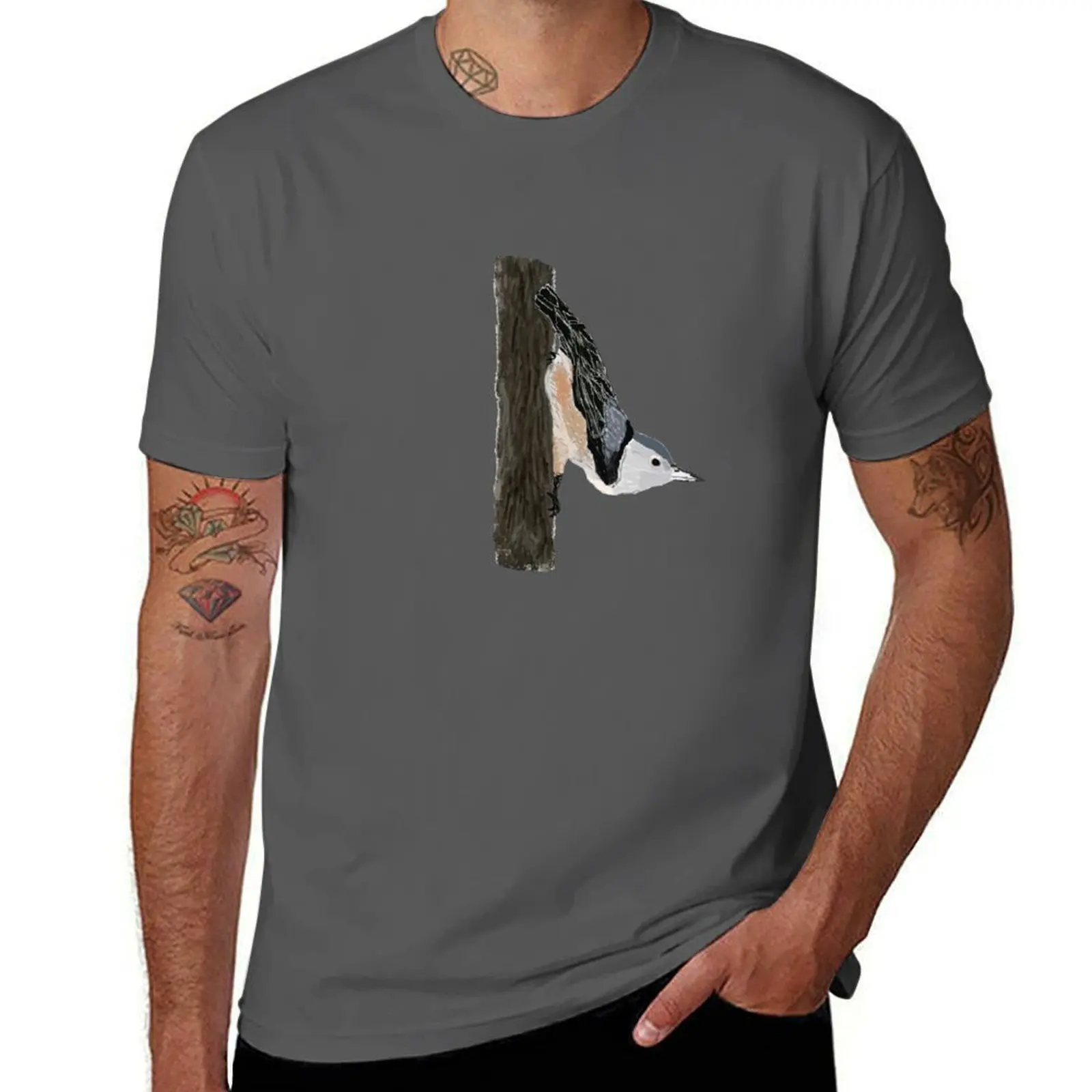

Painted White Breasted Nuthatch T-Shirt t shirt man plain man t shirt designer man t shirts for men casual T-Shirt