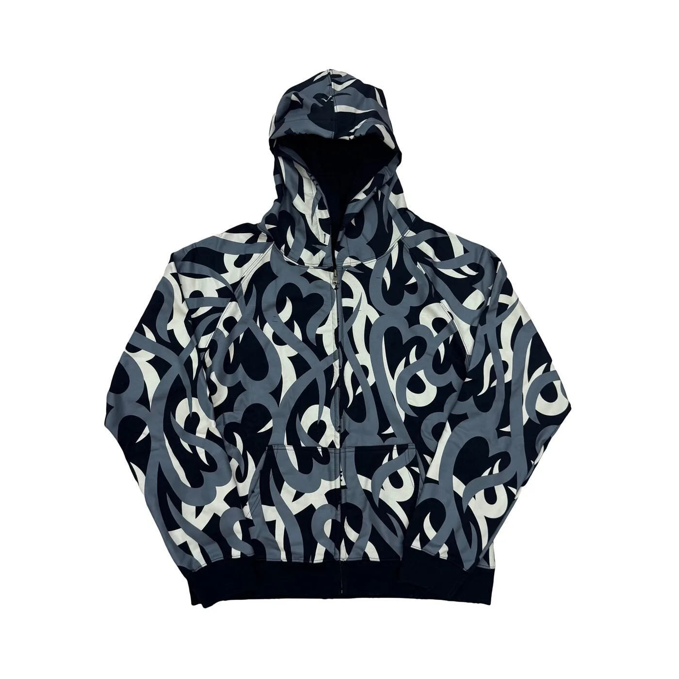 

Number N Ine Tribal Camo Hearts Thorn Tears Zipper Camouflage Coat for Men Japan Style Hoodies
