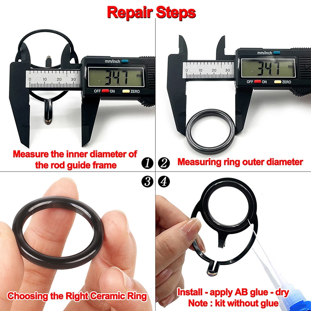 40 stücke Runde Stecker Rig Ring Tragbare Glatte Keramik Ringe Stange Reparatur Ersatz Kit Angelgerät Zubehör